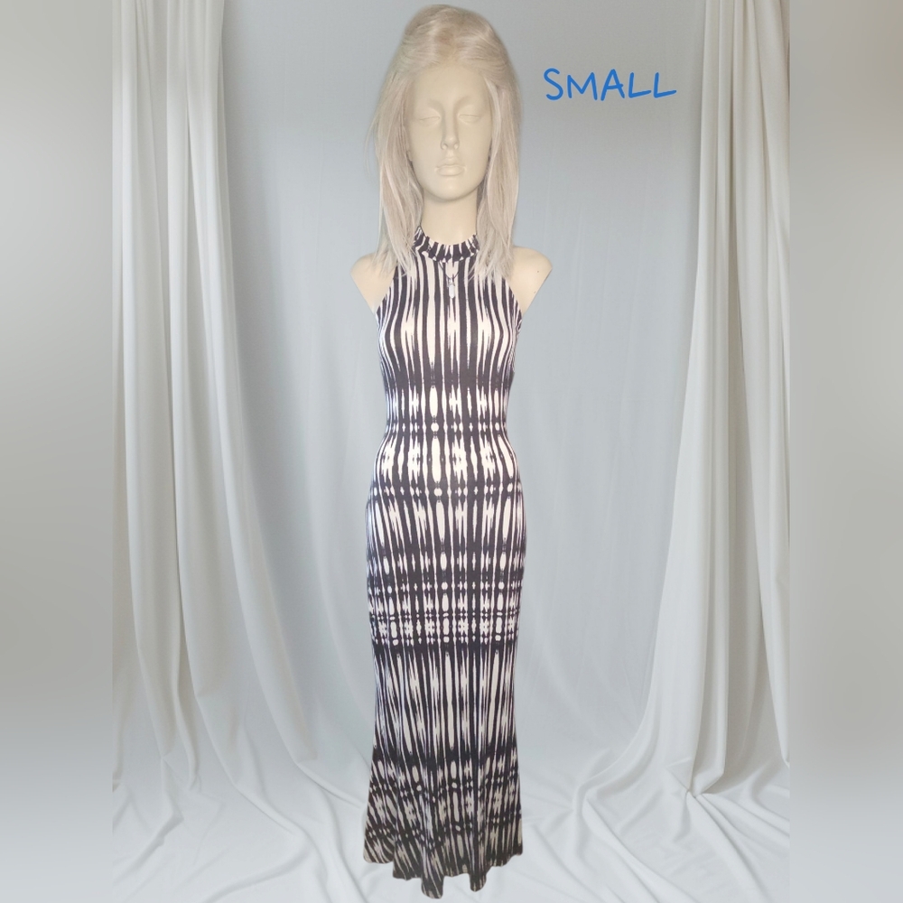Black and White Striped Maxi Dress